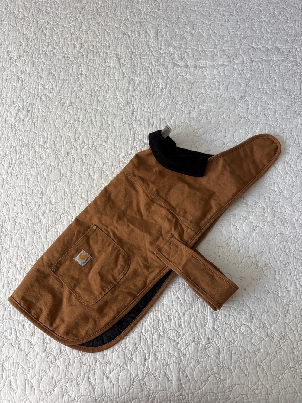Carhartt Brown Canvas Kids Coat with Black Collar